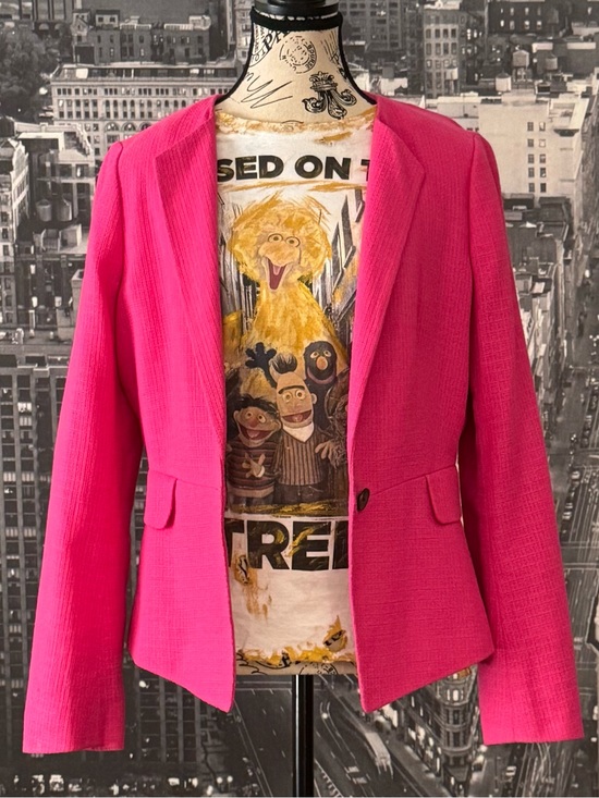 Ann Taylor Jackets & Blazers - Ann Taylor Textured Blazer in Vibrant Hot Pink